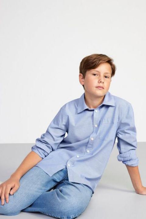 Tommy Hilfiger Boys' Long Sleeve Button-Down Shirt