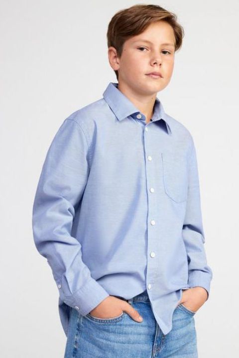 Tommy Hilfiger Boys' Long Sleeve Button-Down Shirt